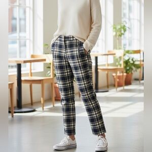 Zara Plaid Checkered High Rise Pants Size XS